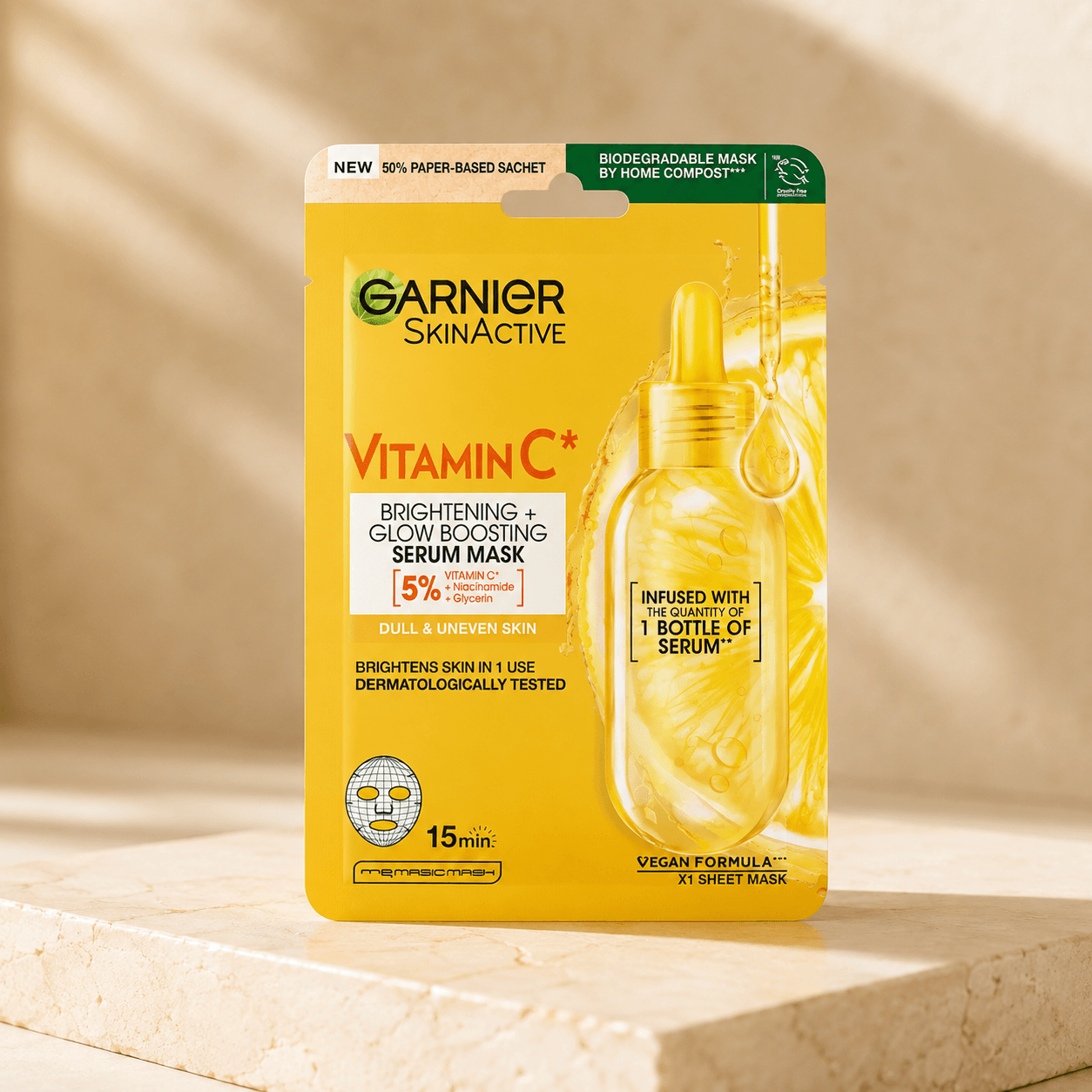 Vitamin C Brightening + Glow Boosting Serum Mask (28g)